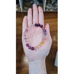 BRACELET EN FLUORITE MULTICOLORE 8 MM.