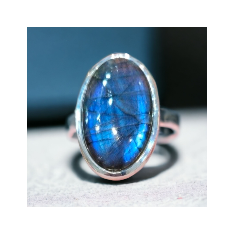 LABRADORITE BAGUE ARGENT 925 6