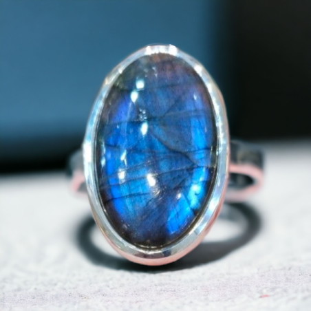 LABRADORITE BAGUE ARGENT 925 6