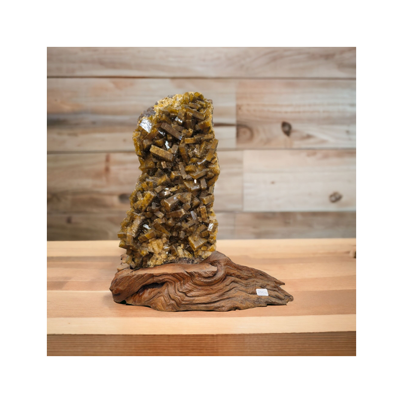 BARYTE BRUTE SUR SOCLE EN BOIS