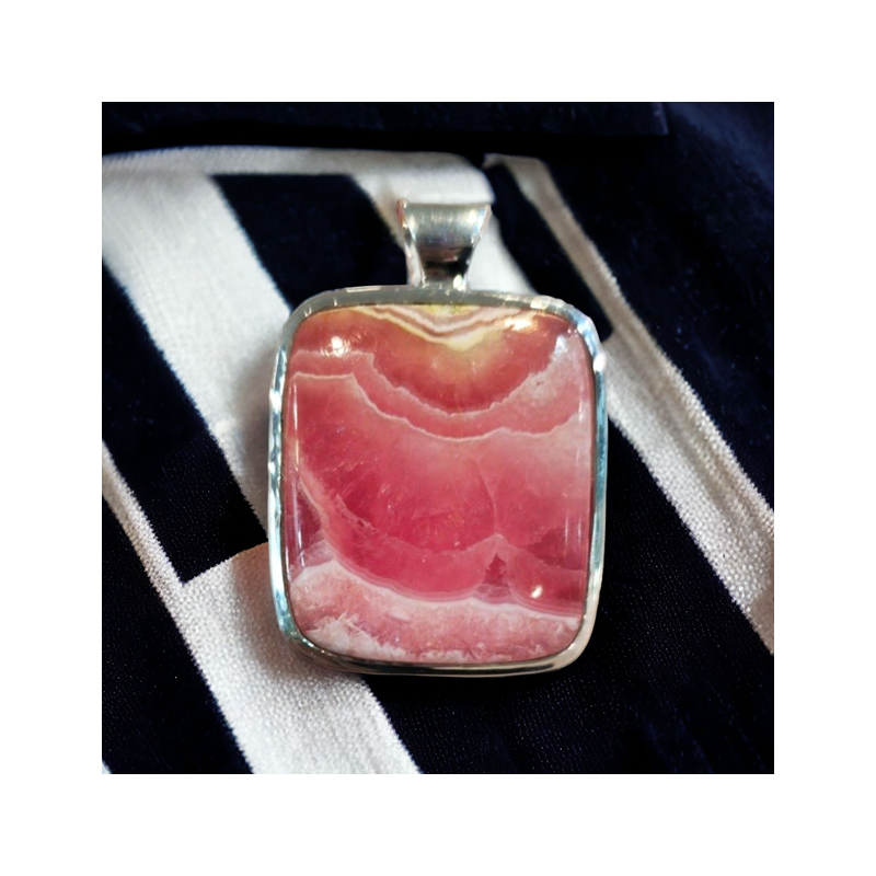 RHODOCROSITE PENDENTIF ARGENT 925 3