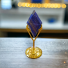 LAPIS LAZULI FORME DIAMANT SUR SOCLE 3