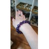 BRACELET AMETHYSTE PERLES 12MM