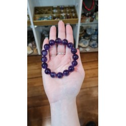 BRACELET AMETHYSTE PERLES 12MM