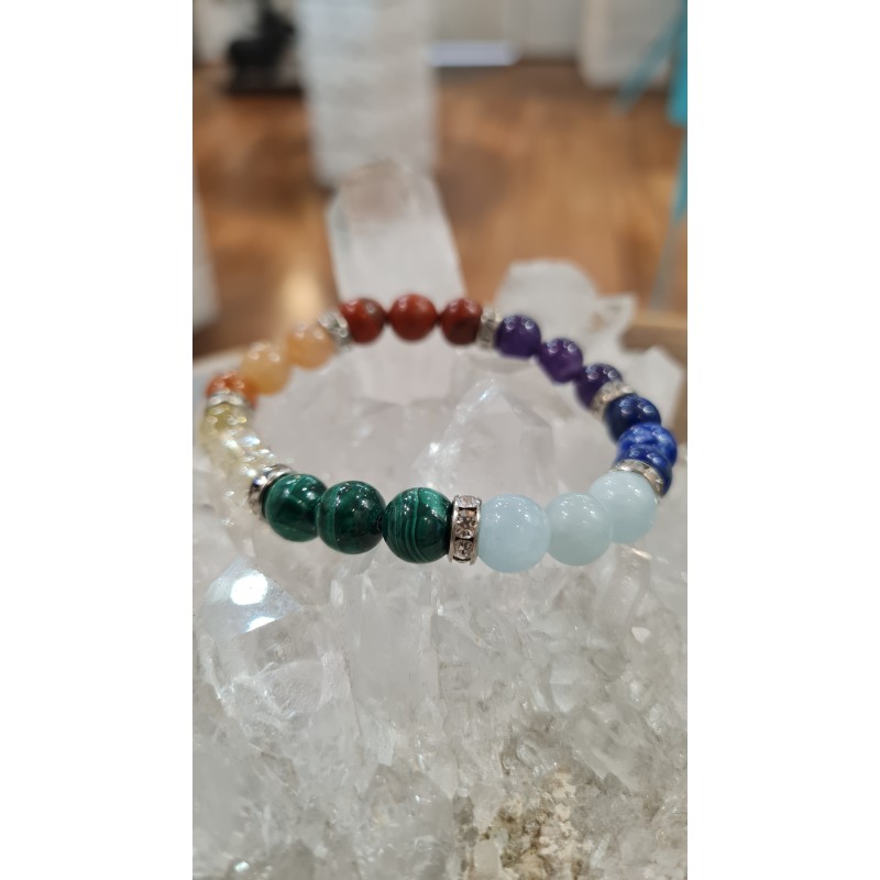 BRACELET 7 CHAKRAS EXTRA 8MM