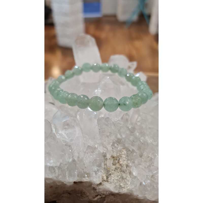 BRACELET EN AVENTURINE FACETTÉ VERTE 8MM