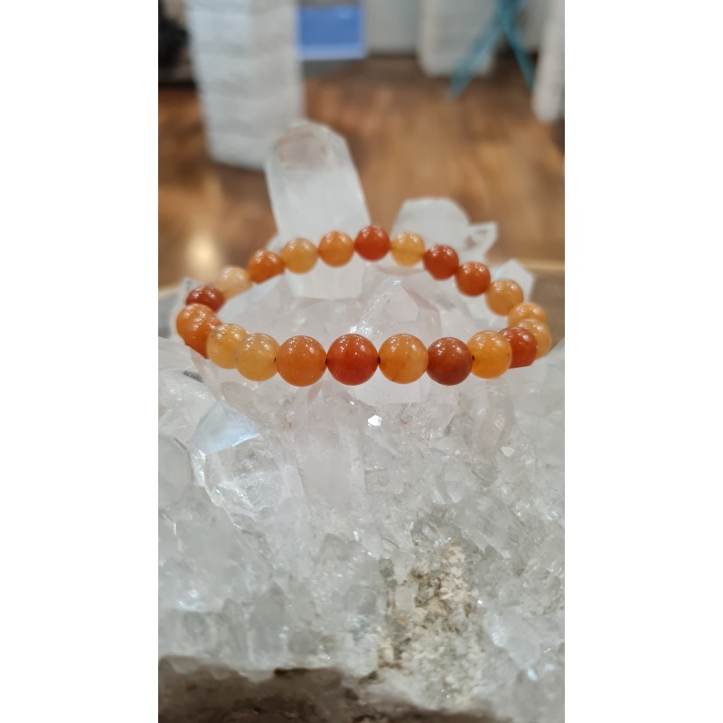 BRACELET EN AVENTURINE  ROUGE 8MM