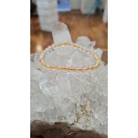 BRACELET EN CITRINE ET QUARTZ 6MM