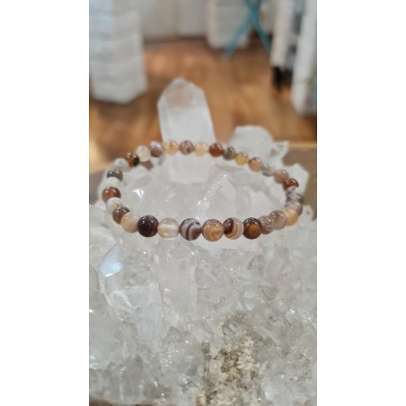 BRACELET EN AGATE BOTSWANA  6MM;