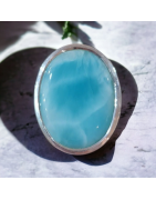 BAGUE LARIMAR PIERRE NATURELLE ARGENT 925