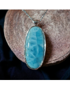 PENDENTIF LARIMAR PIERRE NATURELLE ARGENT 925