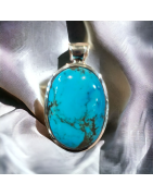 TURQUOISE D'ARIZONA PENDENTIF PIERRE NATURELLE ARGENT 925